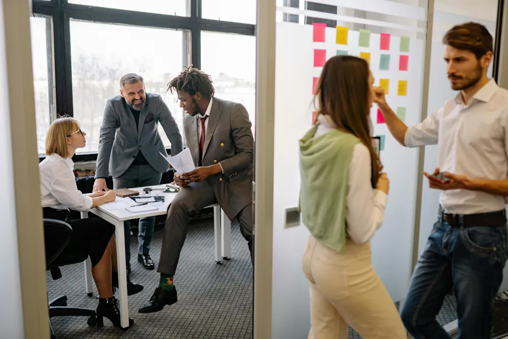 Diverse team working collaboratively